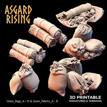 3D Printed Asgard Rising The Coastal Harbor Linen Bags Set 28 32 mm Wargaming DnD (Online Only)