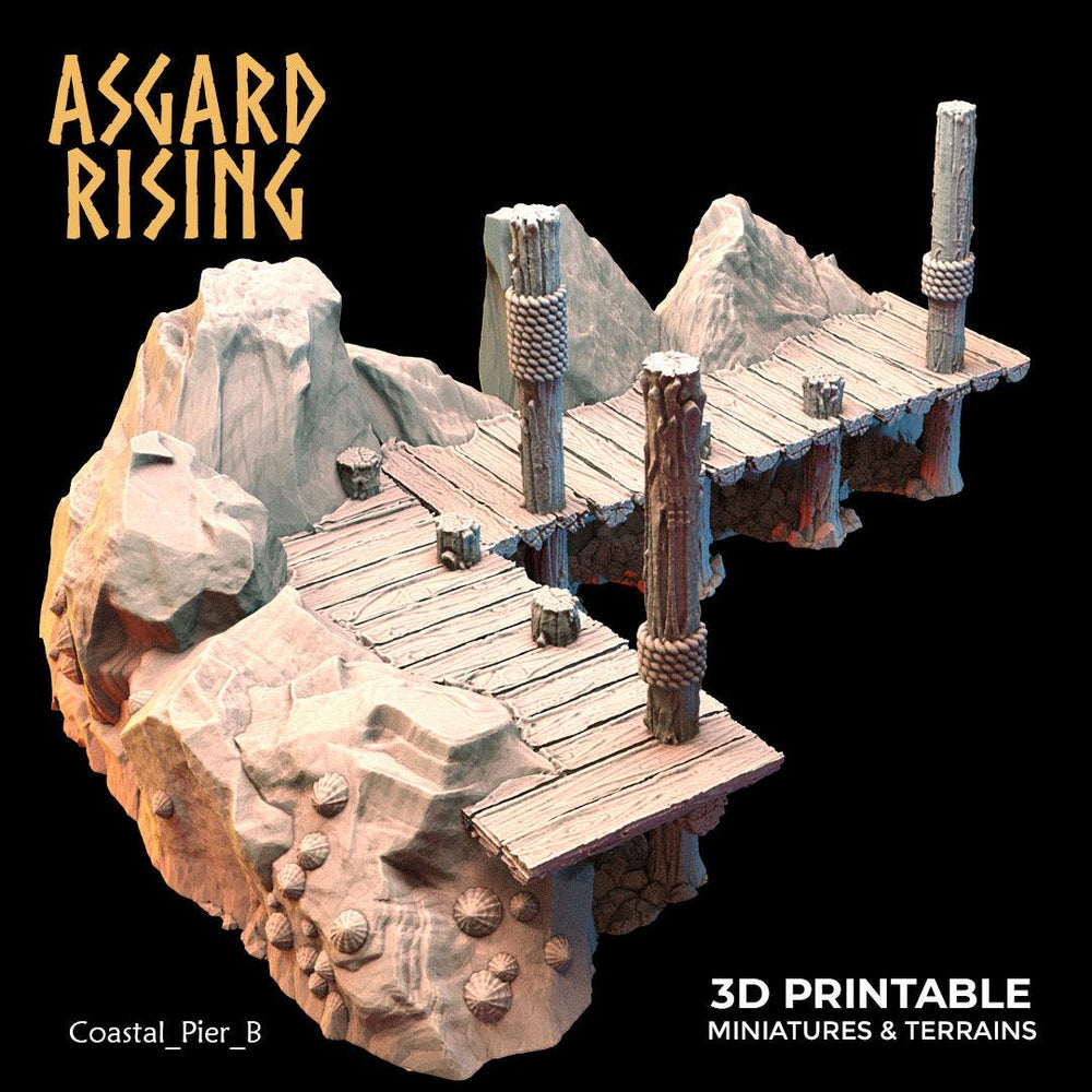 3D Printed Asgard Rising The Coastal Harbor Pier Set 28 32 mm Wargaming DnD (Online Only)