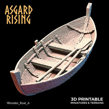 3D Printed Asgard Rising The Coastal Harbor Wooden Boat Set 28 32 mm Wargaming DnD (Online Only)