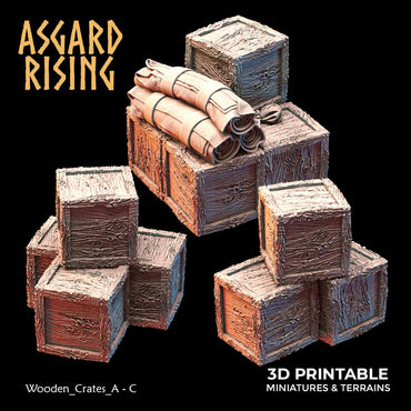 3D Printed Asgard Rising The Coastal Harbor Wooden Crates 28 32 mm Wargaming DnD (Online Only)