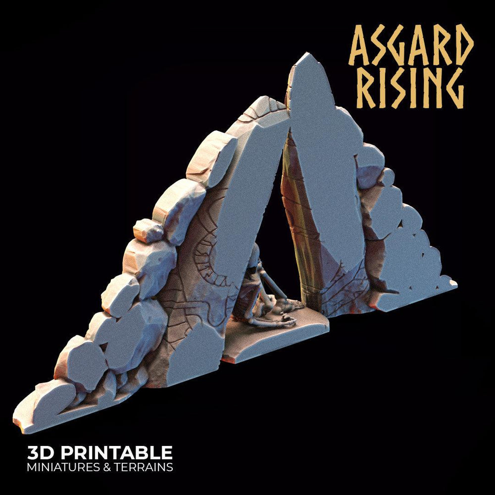 3D Printed Asgard Rising Tomb Entrance 28mm-32mm Ragnarok D&D (Online Only)