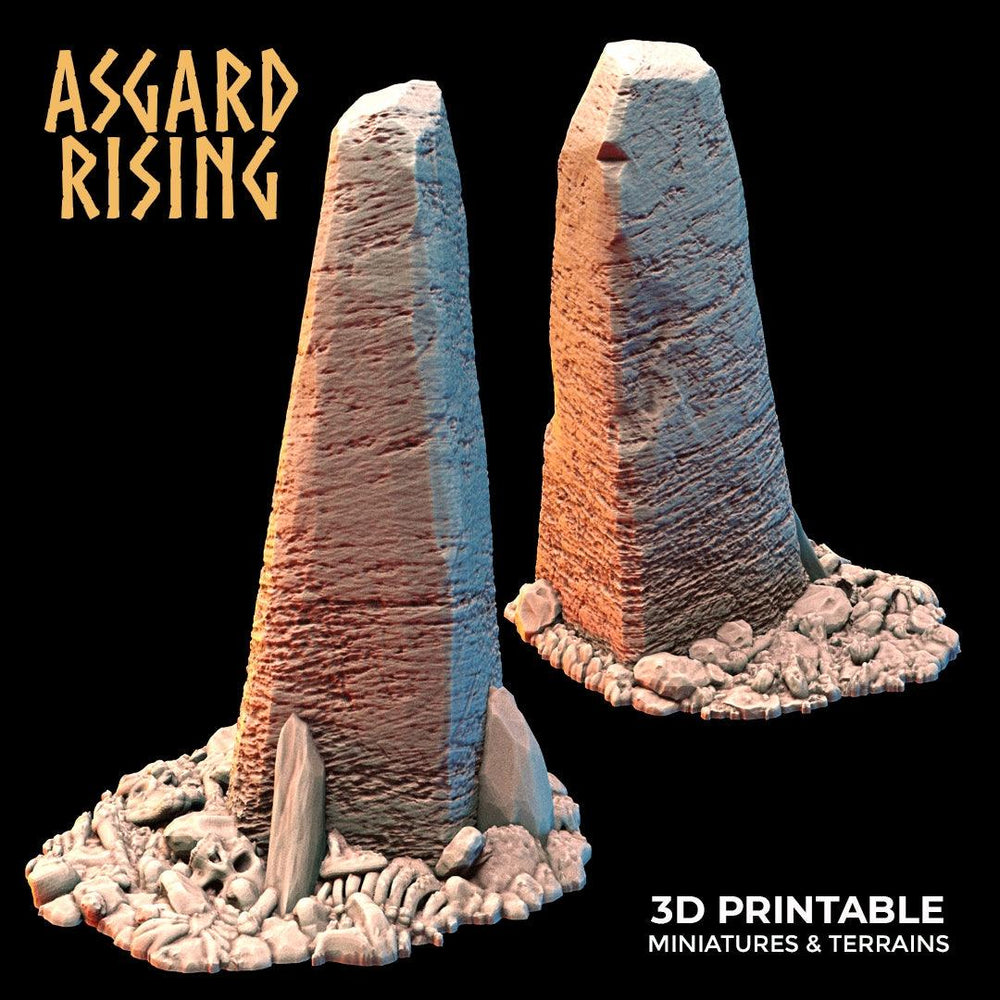 3D Printed Asgard Rising Tombstone and Gravestone Set 28mm-32mm Ragnarok D&D (Online Only)