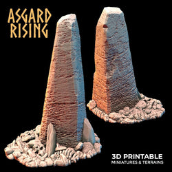 3D Printed Asgard Rising Tombstone and Gravestone Set 28mm-32mm Ragnarok D&D (Online Only)