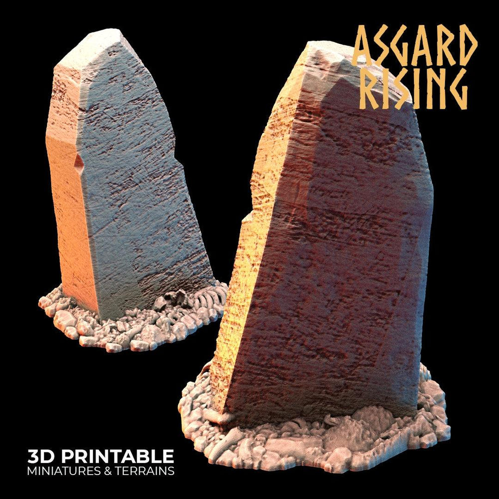 3D Printed Asgard Rising Tombstone and Gravestone Set 28mm-32mm Ragnarok D&D (Online Only)
