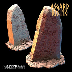 3D Printed Asgard Rising Tombstone and Gravestone Set 28mm-32mm Ragnarok D&D (Online Only)