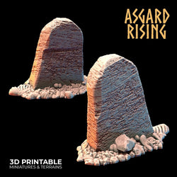 3D Printed Asgard Rising Tombstone and Gravestone Set 28mm-32mm Ragnarok D&D (Online Only)