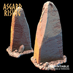 3D Printed Asgard Rising Tombstone and Gravestone Set 28mm-32mm Ragnarok D&D (Online Only)