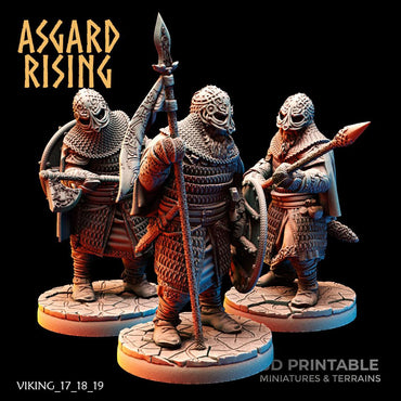 3D Printed Asgard Rising Viking Hersir with Guardsmen 28 32mm Wargaming DnD (Online Only)