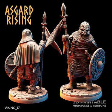 3D Printed Asgard Rising Viking Hersir with Guardsmen 28 32mm Wargaming DnD (Online Only)