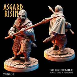 3D Printed Asgard Rising Viking Hersir with Guardsmen 28 32mm Wargaming DnD (Online Only)