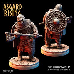 3D Printed Asgard Rising Viking Hersir with Guardsmen 28 32mm Wargaming DnD (Online Only)