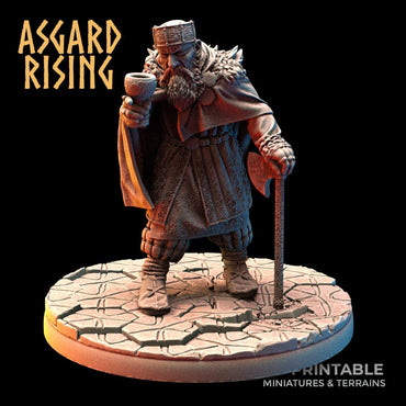 3D Printed Asgard Rising Viking King Eysteinn the Indomitable 28 32 mm Wargaming DnD (Online Only)
