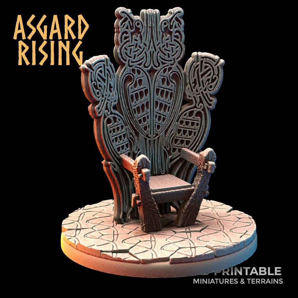 3D Printed Asgard Rising Viking King Throne 28 32 mm Wargaming DnD (Online Only)