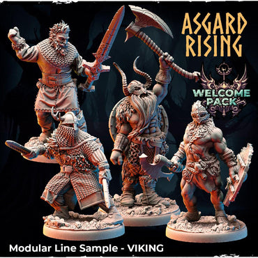3D Printed Asgard Rising Viking Modular Line Set 28 32 mm Wargaming DnD (Online Only)