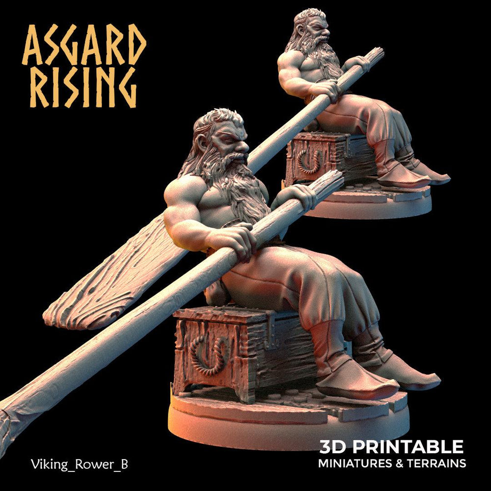3D Printed Asgard Rising Viking Sailors Rowers 28 32 mm Wargaming DnD (Online Only)