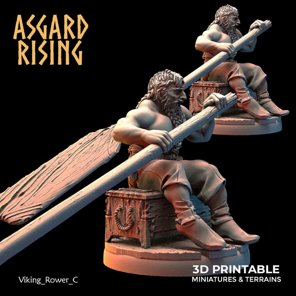 3D Printed Asgard Rising Viking Sailors Rowers 28 32 mm Wargaming DnD (Online Only)