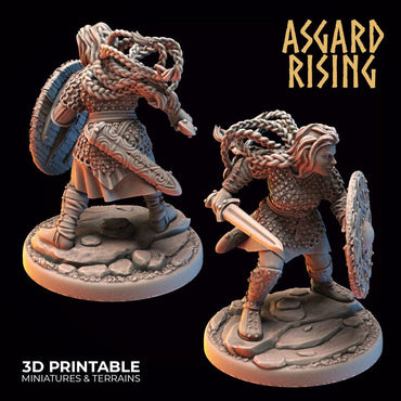 3D Printed Asgard Rising Viking Shieldmaidens Set 1 Viking Shieldmaidens Sets 28 32 mm Wargaming DnD (Online Only)