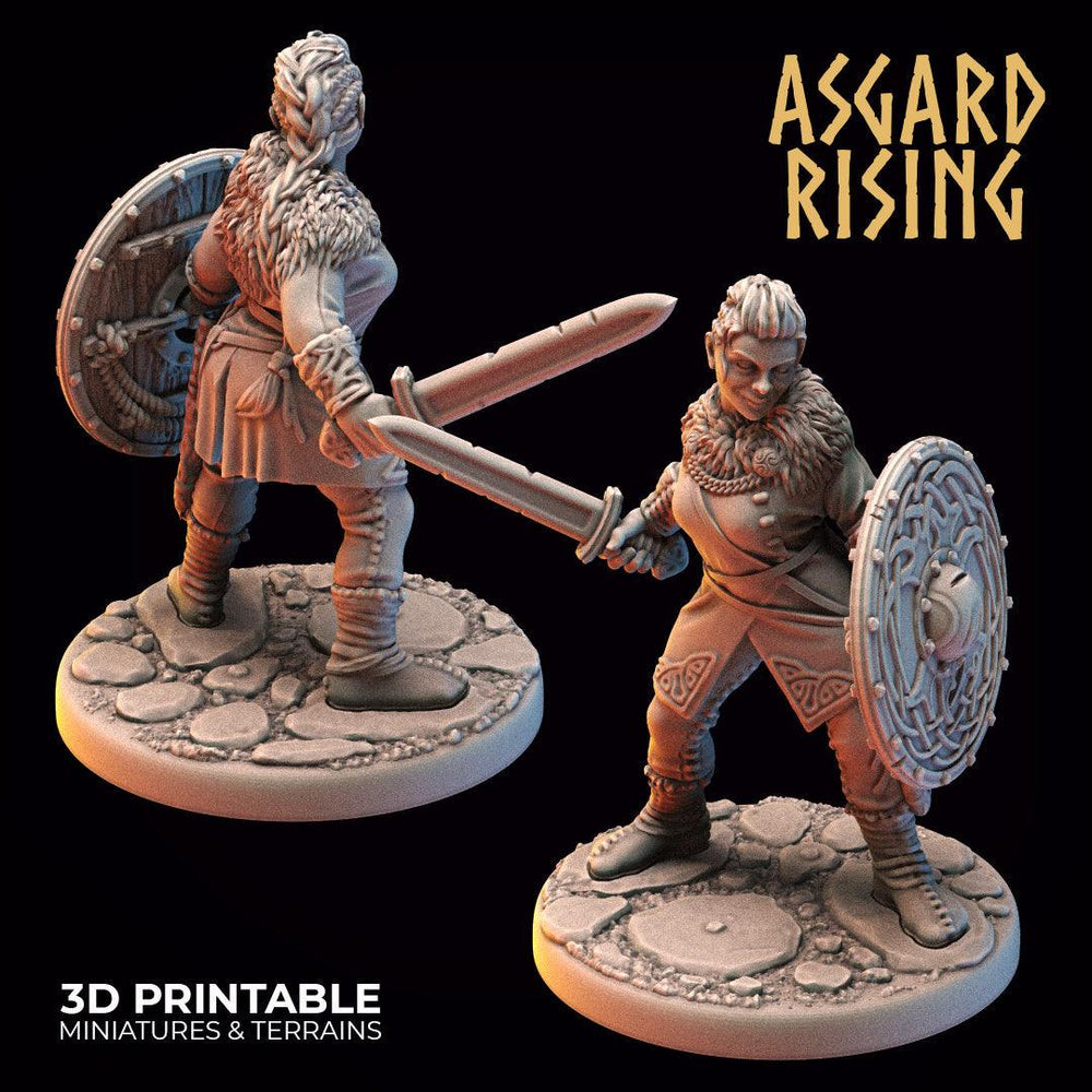 3D Printed Asgard Rising Viking Shieldmaidens Set 1 Viking Shieldmaidens Sets 28 32 mm Wargaming DnD (Online Only)