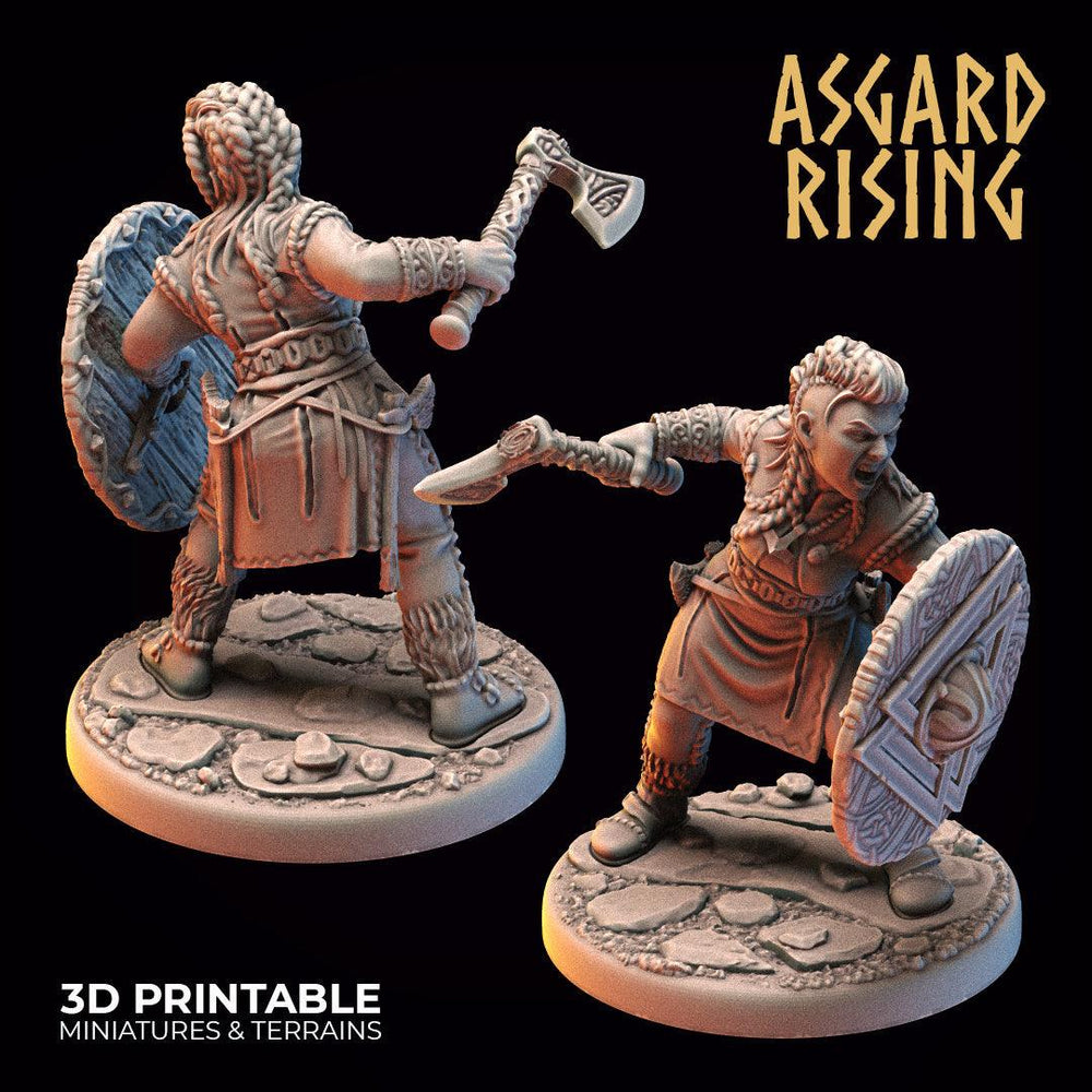 3D Printed Asgard Rising Viking Shieldmaidens Set 1 Viking Shieldmaidens Sets 28 32 mm Wargaming DnD (Online Only)