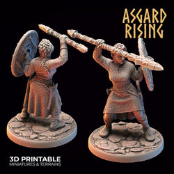 3D Printed Asgard Rising Viking Shieldmaidens Set 1 Viking Shieldmaidens Sets 28 32 mm Wargaming DnD (Online Only)