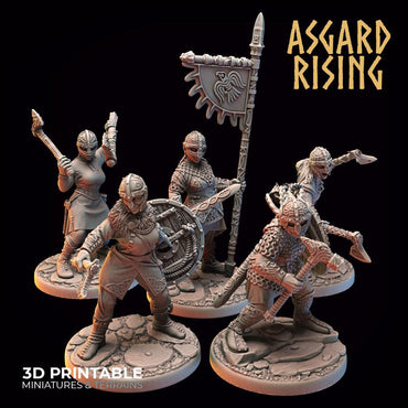 3D Printed Asgard Rising Viking Shieldmaidens Set 2 Viking Shieldmaidens Sets 28 32 mm Wargaming DnD (Online Only)