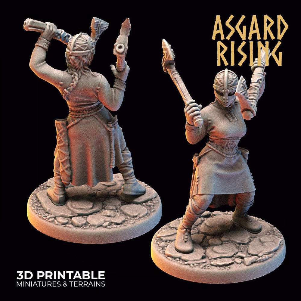 3D Printed Asgard Rising Viking Shieldmaidens Set 2 Viking Shieldmaidens Sets 28 32 mm Wargaming DnD (Online Only)