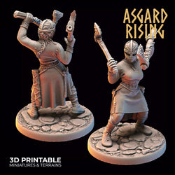 3D Printed Asgard Rising Viking Shieldmaidens Set 2 Viking Shieldmaidens Sets 28 32 mm Wargaming DnD (Online Only)