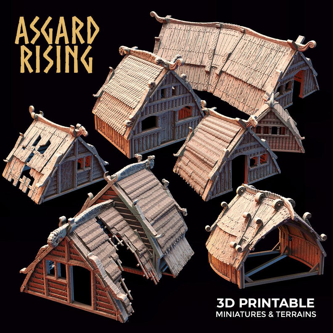3D Printed Asgard Rising Viking Village Modular Set 28mm - 32mm Ragnarok D&D (Online Only)