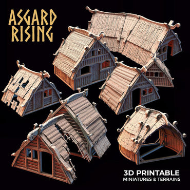 3D Printed Asgard Rising Viking Village Modular Set 28mm - 32mm Ragnarok D&D (Online Only)
