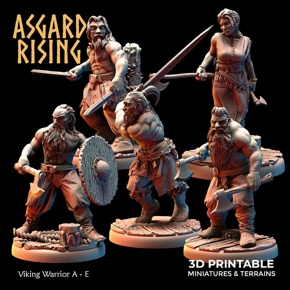 3D Printed Asgard Rising Viking Warriors Set 1 28 32 mm Wargaming DnD (Online Only)