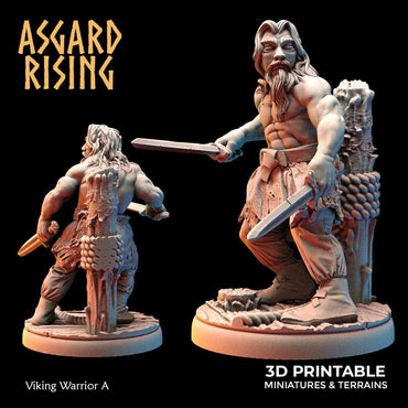 3D Printed Asgard Rising Viking Warriors Set 1 28 32 mm Wargaming DnD (Online Only)