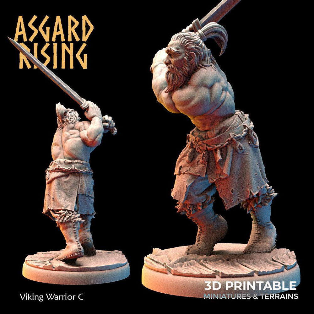 3D Printed Asgard Rising Viking Warriors Set 1 28 32 mm Wargaming DnD (Online Only)