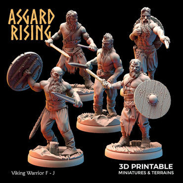 3D Printed Asgard Rising Viking Warriors Set 2 28 32 mm Wargaming DnD (Online Only)