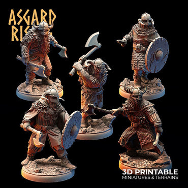 3D Printed Asgard Rising Vikings of the White Bear Clan Warriors 28mm - 32mm (Online Only)