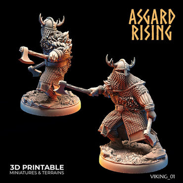 3D Printed Asgard Rising Vikings of the White Bear Clan Warriors 28mm - 32mm (Online Only)