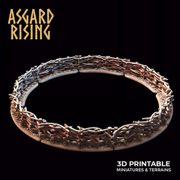 3D Printed Asgard Rising Wattle Fence Set With Gate 28mm - 32mm Ragnarok D&D (Online Only)