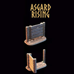 3D Printed Asgard Rising Wattle Fence Set With Gate 28mm - 32mm Ragnarok D&D (Online Only)