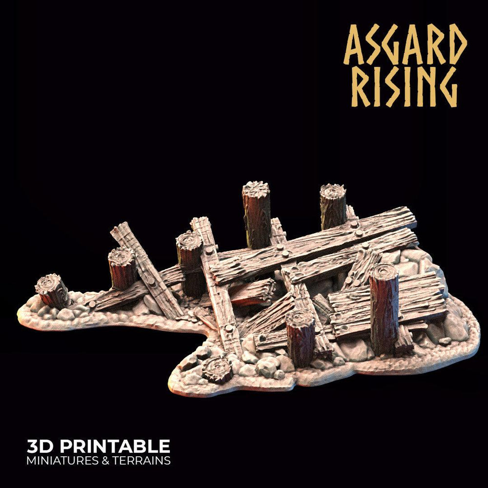 3D Printed Asgard Rising Wooden Ruined Pier 28mm - 32mm Ragnarok D&D (Online Only)