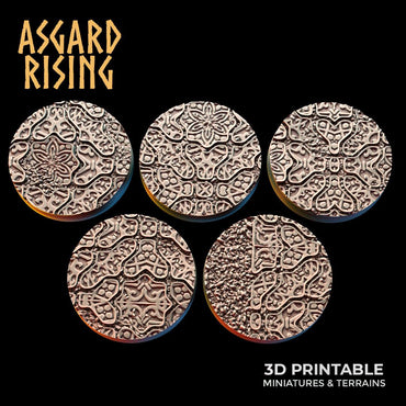 3D Printed Asgard Rising Worn Pavingstone - 5 x 25 28 32 35 mm Round Base Set A Wargaming DnD (Online Only)