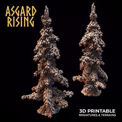 3D Printed Asgard Rising Young Conifers Spruce Forest Tree Set 32mm D&D (Online Only)