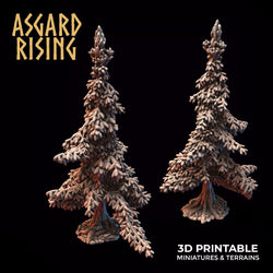 3D Printed Asgard Rising Young Conifers Spruce Forest Tree Set 32mm D&D (Online Only)