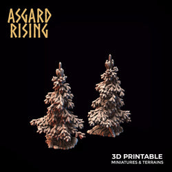 3D Printed Asgard Rising Young Conifers Spruce Forest Tree Set 32mm D&D (Online Only)