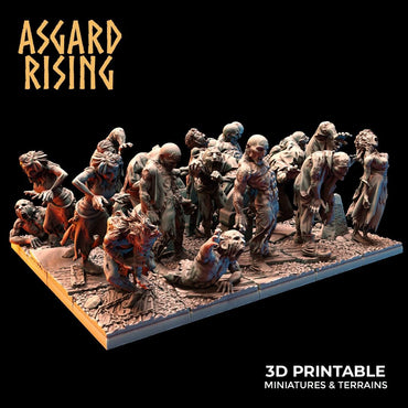 3D Printed Asgard Rising Zombies Undead Set 28mm - 32mm (Online Only)