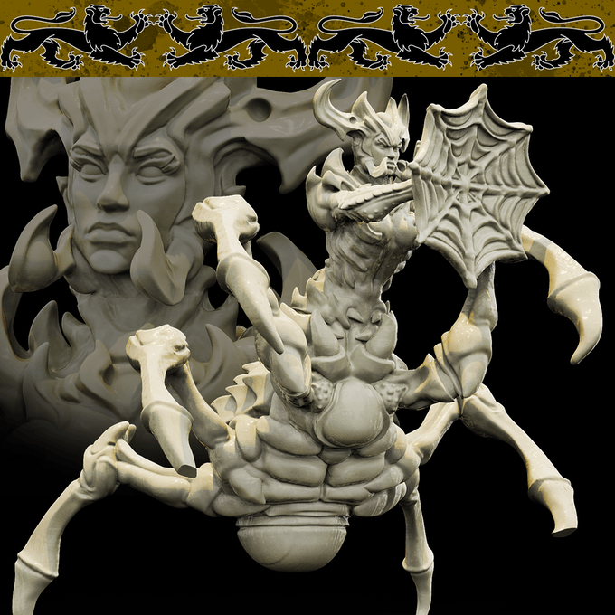 3D Printed Bestiary Vol. 4 Nafarrate - Arachne Spider 32mm Ragnarok D&D (Online Only)