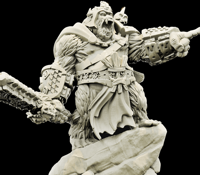 3D Printed Bestiary Vol. 4 Nafarrate - Banzai Gorilla King 32mm Ragnarok D&D (Online Only)