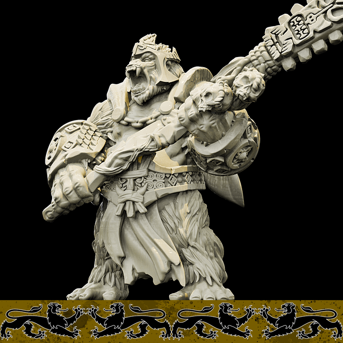 3D Printed Bestiary Vol. 4 Nafarrate - Banzai Gorilla King 32mm Ragnarok D&D (Online Only)