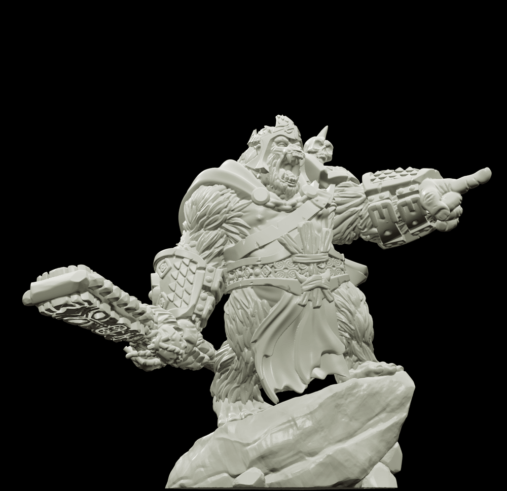 3D Printed Bestiary Vol. 4 Nafarrate - Banzai Gorilla King 32mm Ragnarok D&D (Online Only)