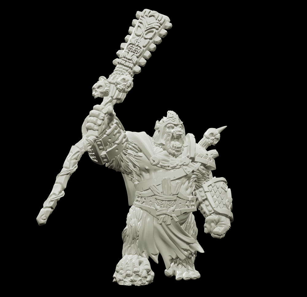 3D Printed Bestiary Vol. 4 Nafarrate - Banzai Gorilla King 32mm Ragnarok D&D (Online Only)
