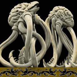 3D Printed Bestiary Vol. 4 Nafarrate - Brain Abomination 32mm Ragnarok D&D (Online Only)