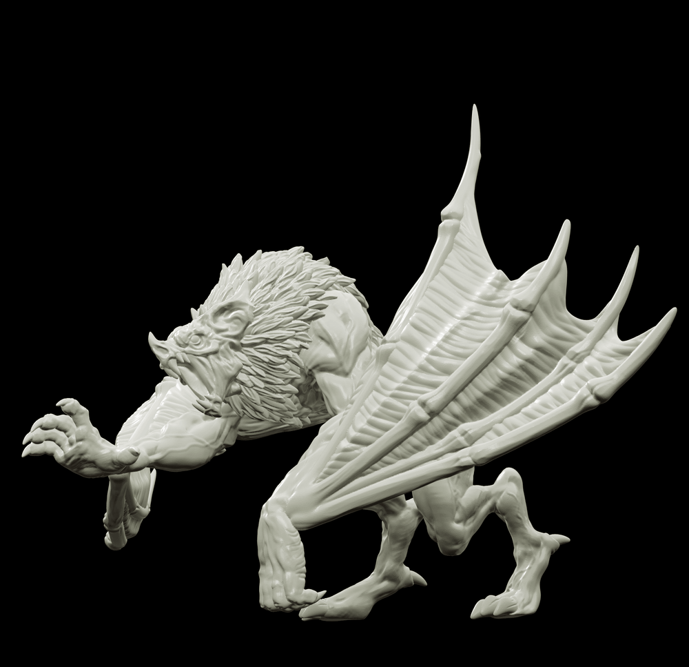 3D Printed Bestiary Vol. 4 Nafarrate - Camazotz Demon Fiend 32mm Ragnarok D&D (Online Only)